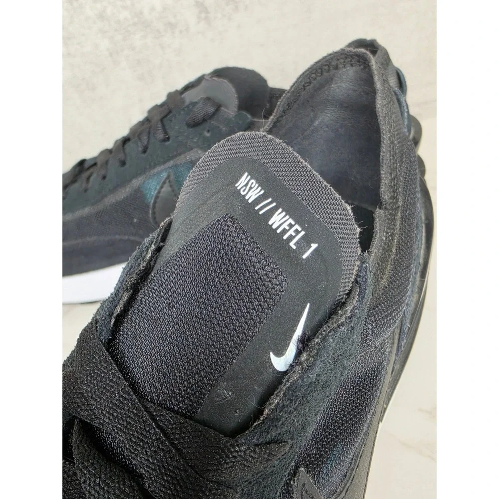 Nike Waffle One Black White Trainer's Sneakers  DA7995-001 NSW WFFL 1 Mens 8.5‎
